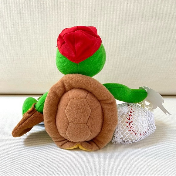 VINTAGE EDEN FRANKLIN THE TURTLE PLAYS BASEBALL PLUSH STUFFED TOY 8.5” NWT - Picture 6 of 16
